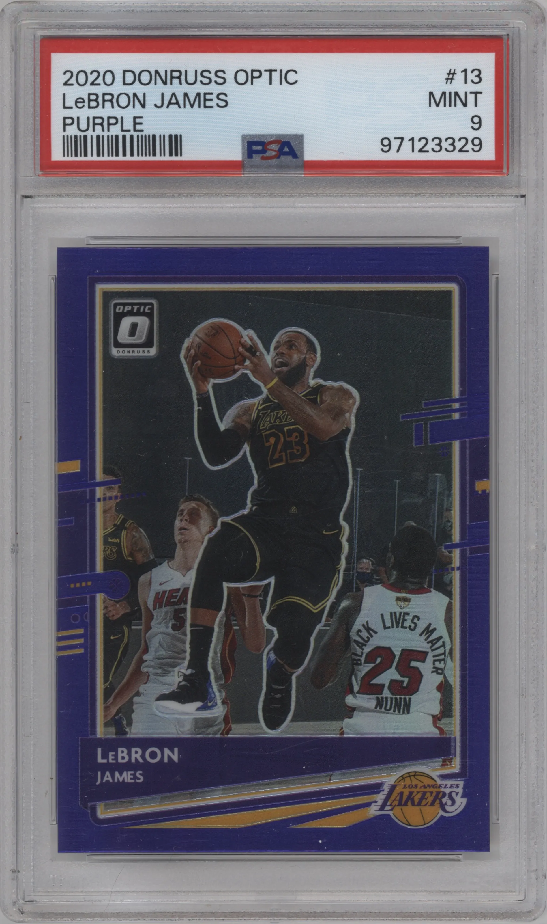 2020 Panini Donruss Optic LeBron James Purple Prizm PSA 9