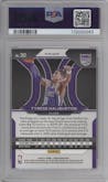 Tyrese Haliburton from the 2020-21 Panini Prizm set featuring a Red Ice parallel graded by PSA and given an overall grade of 10.