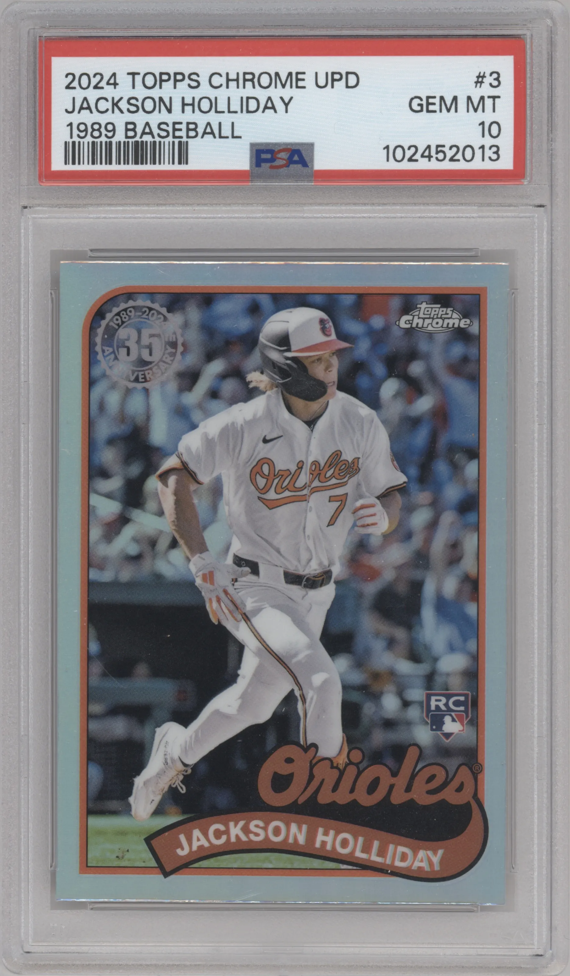 2024 Topps Chrome Update '89 35th Anniv. Jackson Holliday #89CU-3 PSA 10
