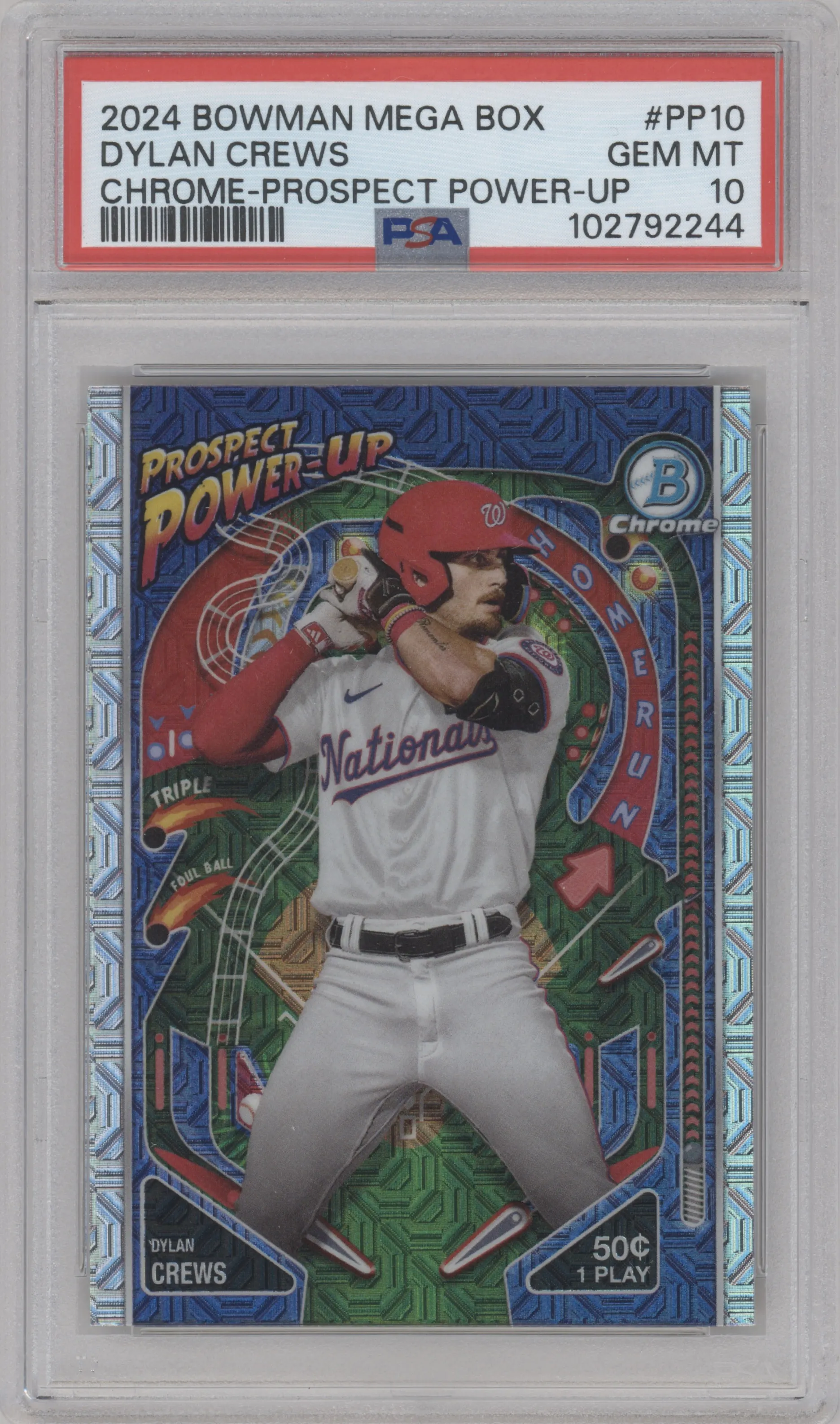 2024 Bowman Mega Box Pros.Power-Up Dylan Crews #PP-10 PSA 10