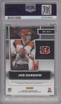 Joe Burrow from the 2020 Panini Obsidian set graded by PSA and given an overall grade of 8.
