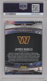 Jayden Daniels from the 2024 Panini Prizm set featuring a Green Ice parallel graded by PSA and given an overall grade of 9.