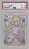 Lillie from the 2018 Pokemon S&M  set graded by PSA and given an overall grade of 10.