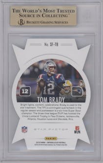 Tom Brady from the 2019 Panini Unparalleled set graded by Beckett and given an overall grade of 9.5.