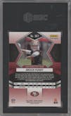 Brock Purdy from the 2022 Panini Mosaic set featuring a Pink Camo parallel graded by SGC and given an overall grade of 10.