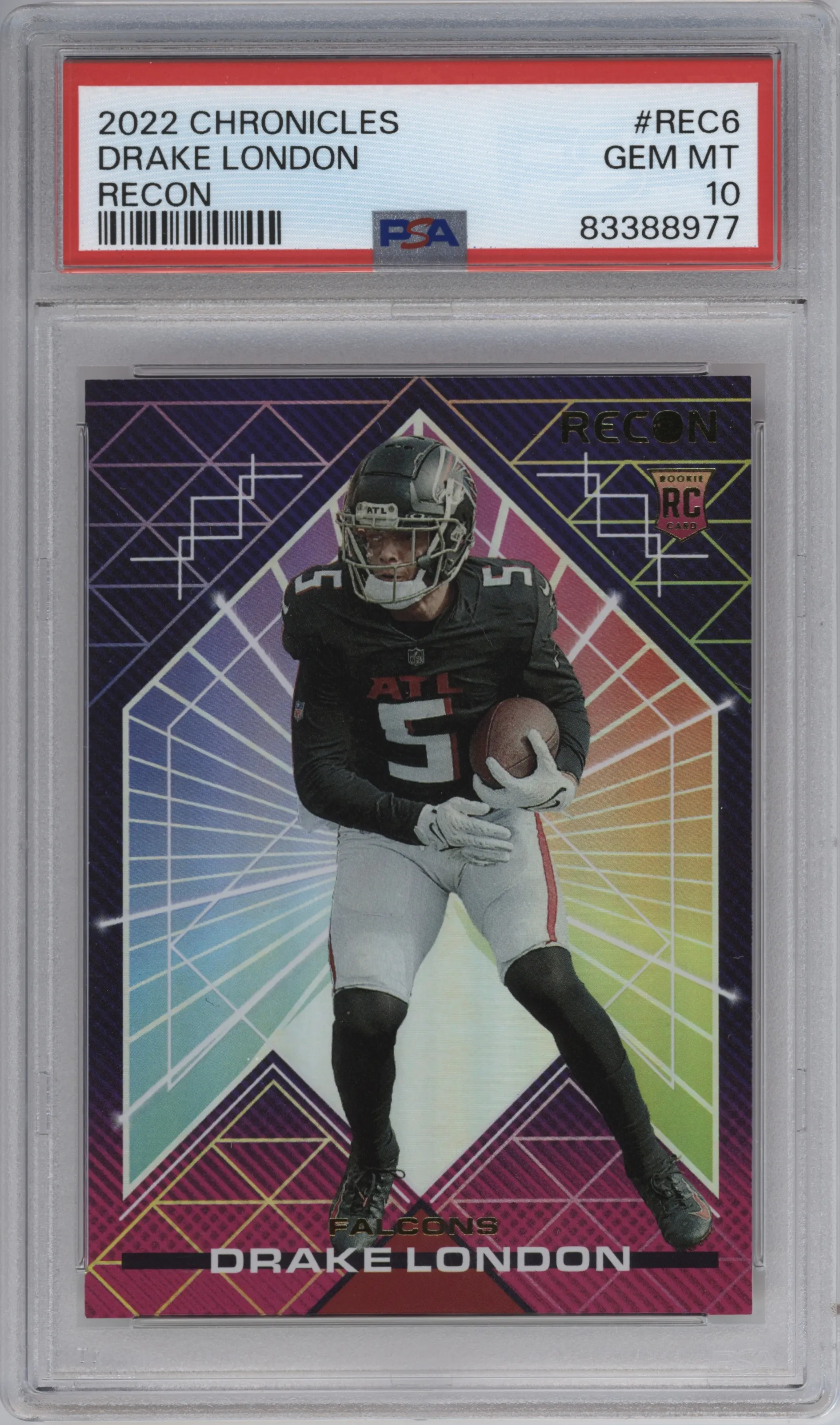 2022 Panini Chronicles Recon Drake London PSA 10