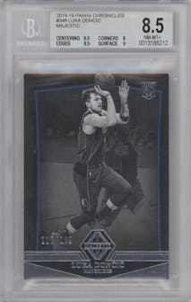 Luka Doncic from the 2018-19 Panini Chronicles set graded by Beckett and given an overall grade of 8.5.