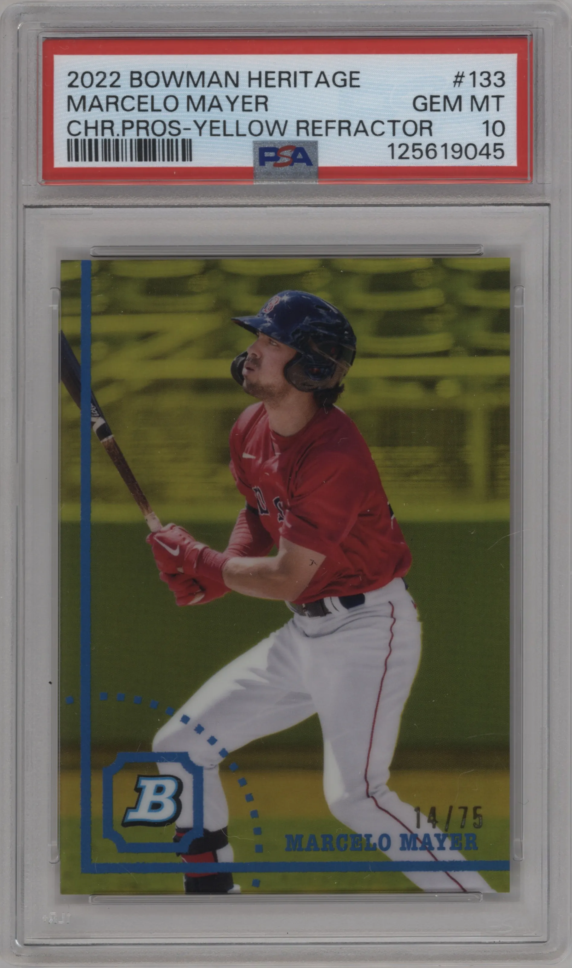 2022 Bowman Heritage Chr.Pros. Marcelo Mayer Yellow Refractor PSA 10