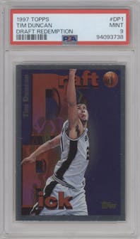 Tim Duncan from the 1997-98 Topps  set graded by PSA and given an overall grade of 9.