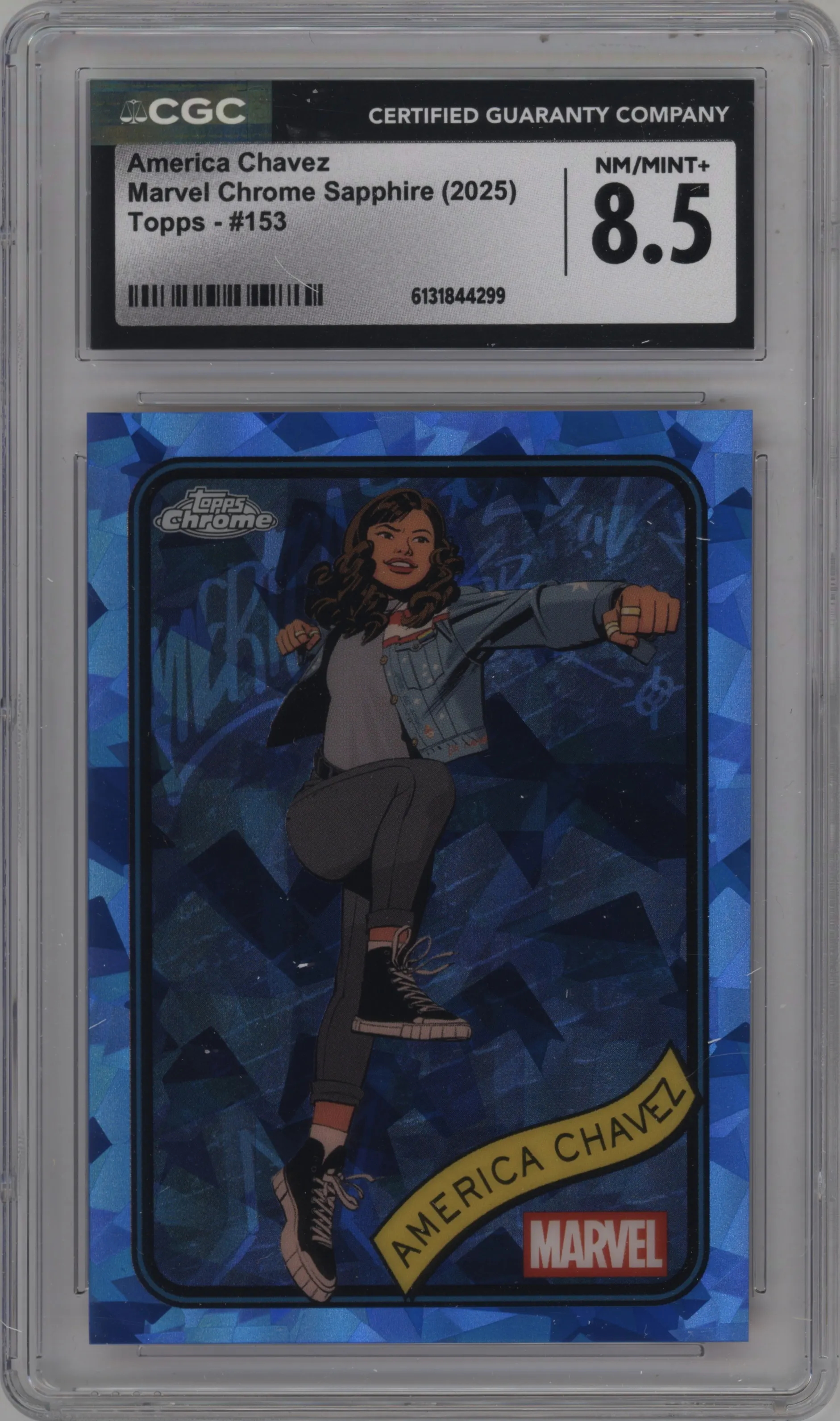 2025 Topps Chrome Sapphire Edition Marvel America Chavez CGC 8.5