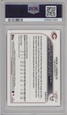 Nick Lodolo from the 2022 Topps Chrome set featuring a Purple Speckle Refractor parallel graded by PSA and given an overall grade of 10.