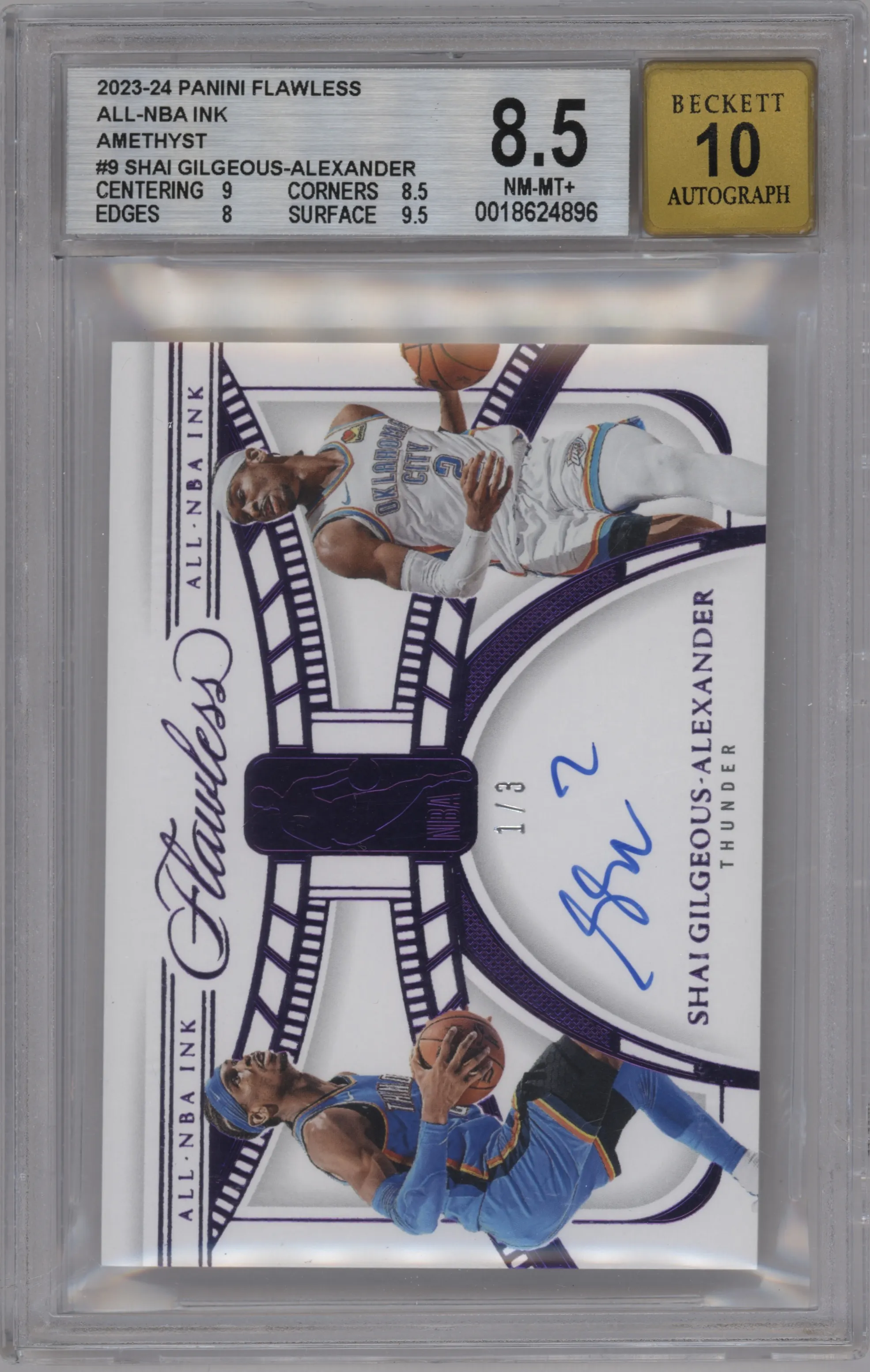 2023 Panini Flawless All-NBA Ink Shai Gilgeous-Alexander Amethyst #ALL-SGA BGS 8.5