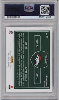 Bo Nix/John Elway from the 2024 Donruss Optic set graded by PSA and given an overall grade of 9.