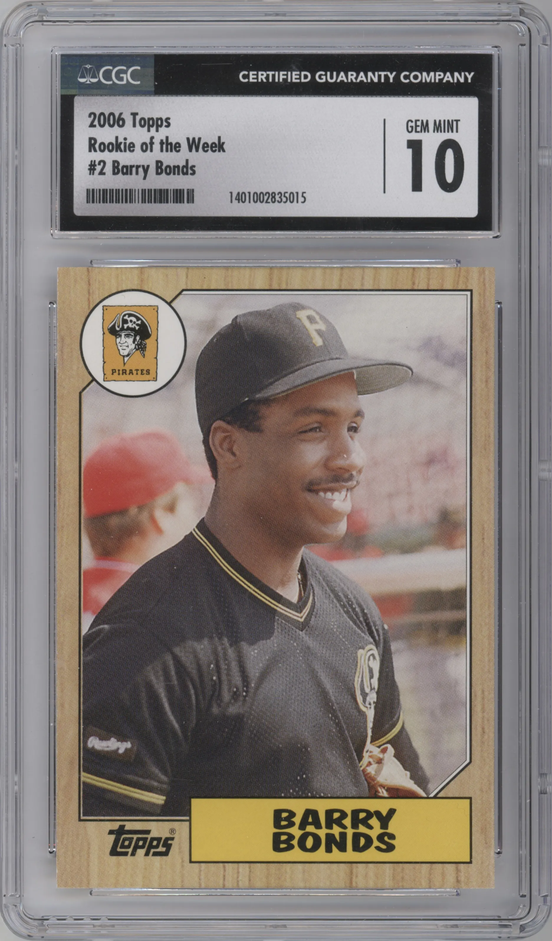 2006 Topps Rookie of the Week Barry Bonds #2 CGC 10
