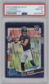 C.J. Stroud from the 2023 Donruss Optic set featuring a  Purple Shock parallel graded by PSA and given an overall grade of 10.