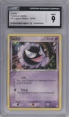Gastly from the 2006 Pokemon EX set graded by CSG and given an overall grade of 9.