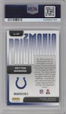 Peyton Manning from the 2024 Panini Prizm set graded by PSA and given an overall grade of 10.