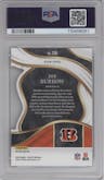Joe Burrow from the 2023 Panini Select set featuring a Die-Cut Zebra parallel graded by PSA and given an overall grade of 10.