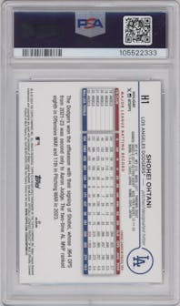 Shohei Ohtani from the 2024 Topps Holiday set graded by PSA and given an overall grade of 10.