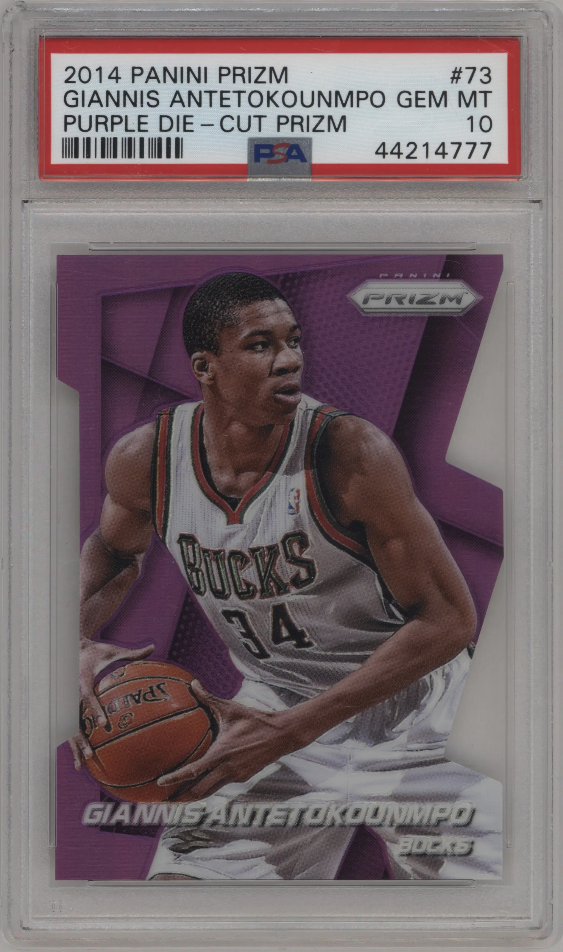 2014 Panini Prizm Giannis Antetokounmpo Die-Cut Purple #73 PSA 10