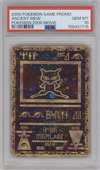 Ancient Mew from the 2000 Pokemon set graded by PSA and given an overall grade of 10.