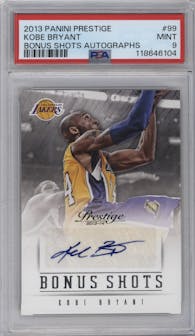Kobe Bryant from the 2013-14 Panini Prestige set graded by PSA and given an overall grade of 9.