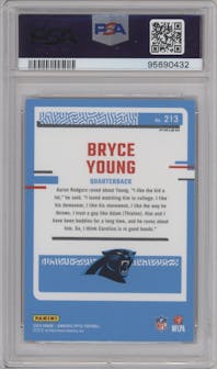 Bryce Young from the 2023 Donruss Optic set featuring a  Purple Shock parallel graded by PSA and given an overall grade of 10.