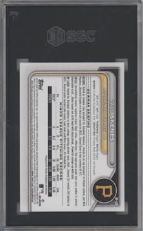 Paul Skenes from the 2024 Bowman set graded by SGC and given an overall grade of 9.5.