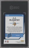 J.J. McCarthy from the 2024 Donruss Optic set graded by SGC and given an overall grade of 10.
