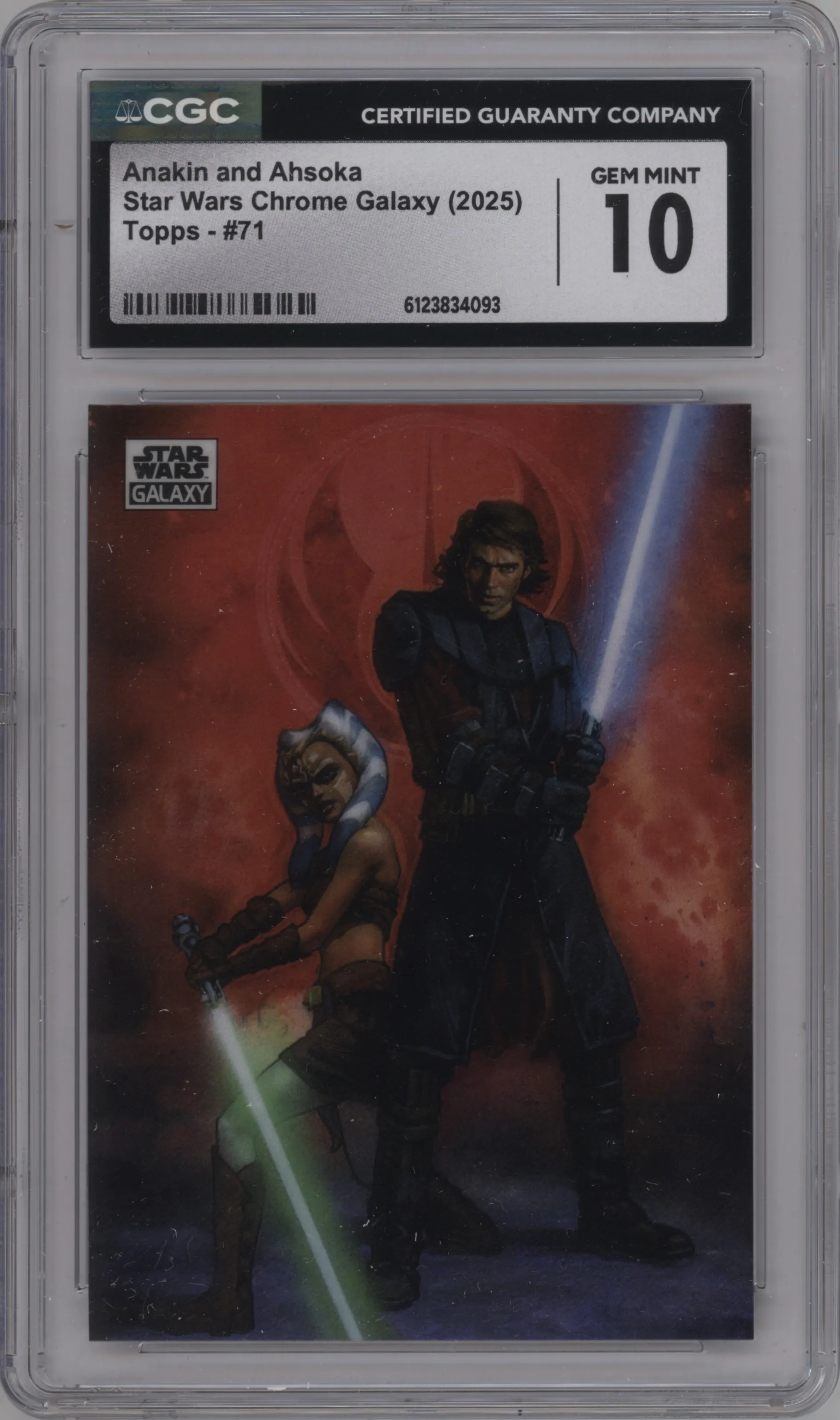 2025 Topps Chrome Star Wars Galaxy Anakin and Ahsoka #71 CGC 10