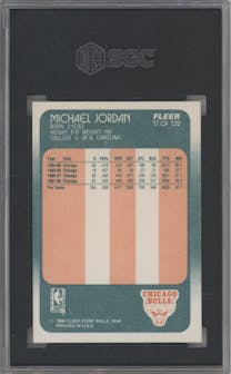 Michael Jordan from the 1988-89 Fleer set graded by SGC and given an overall grade of 6.