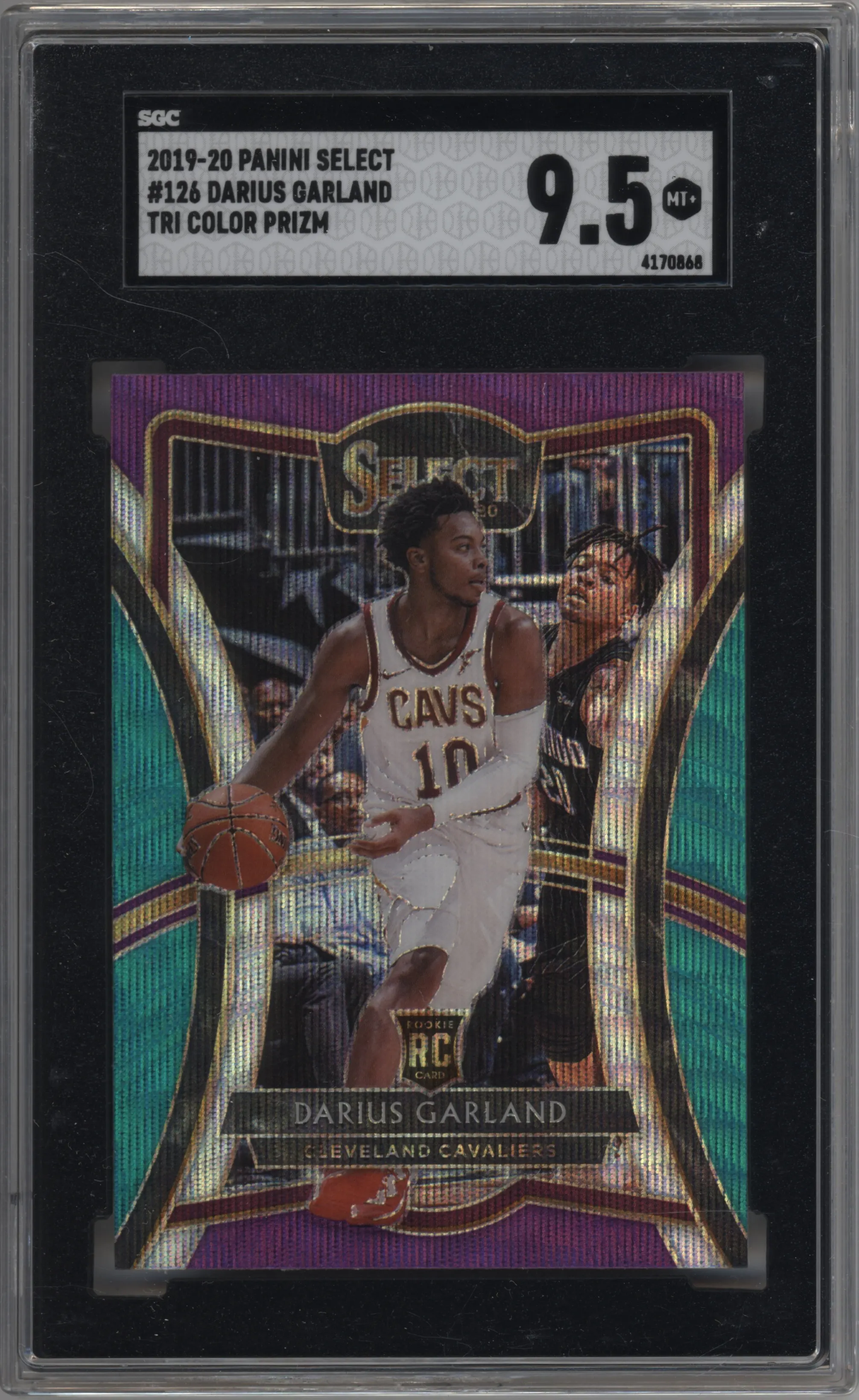 2019 Panini Select Pre.Lvl. Darius Garland Tri-Color Prizm #126 SGC 9.5