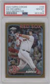 Wilyer Abreu from the 2024 Topps Chrome set featuring a Gold Refractor parallel graded by PSA and given an overall grade of 10.