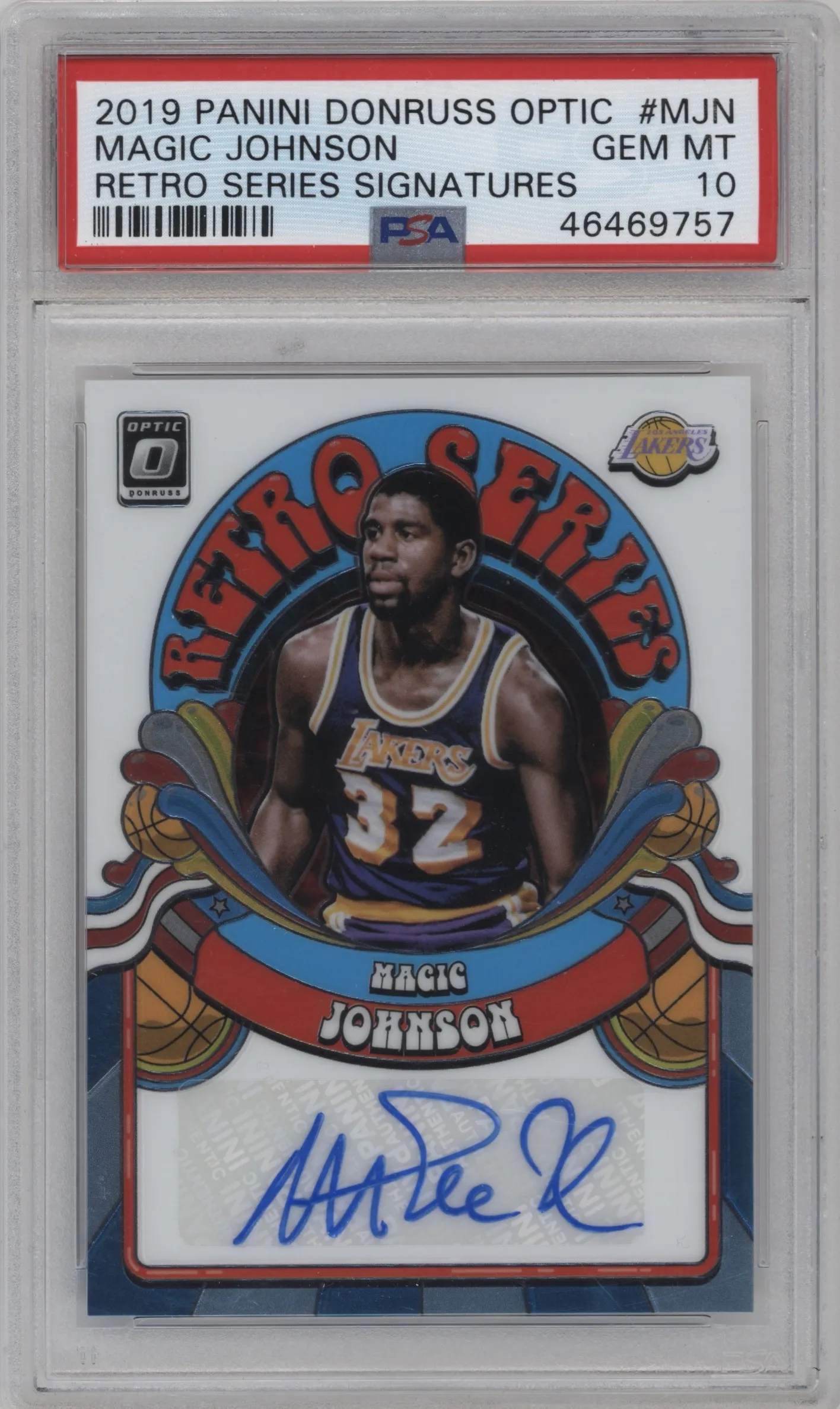2019 Panini Donruss Optic Retro Series Sig. Magic Johnson #RS-MJN PSA 10