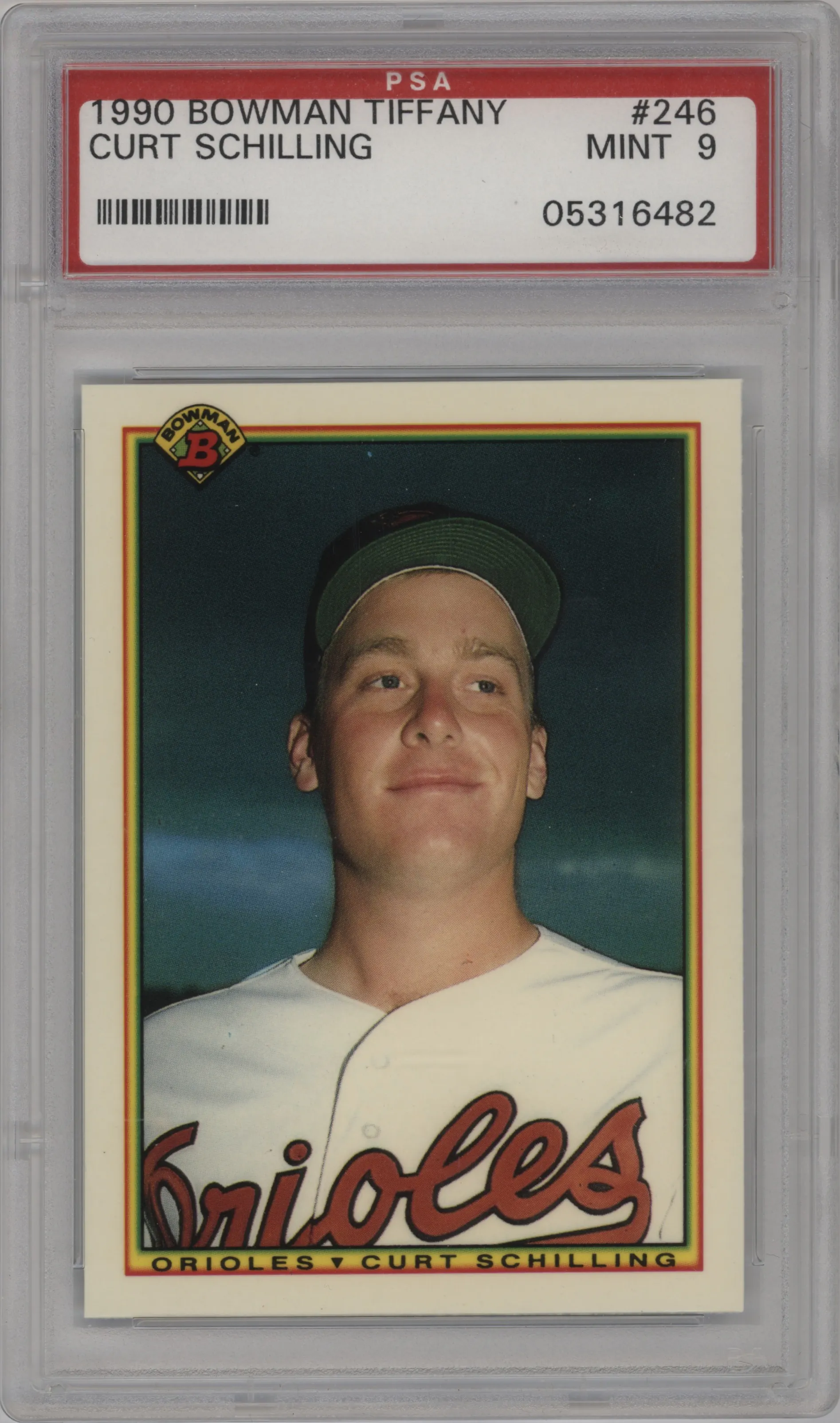 1990 Bowman Curt Schilling Tiffany #246 PSA 9