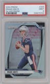 Drake Maye from the 2024 Panini Prizm set featuring a Silver Prizm parallel graded by PSA and given an overall grade of 9.