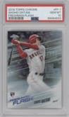 Shohei Ohtani from the 2018 Topps Chrome set graded by PSA and given an overall grade of 10.