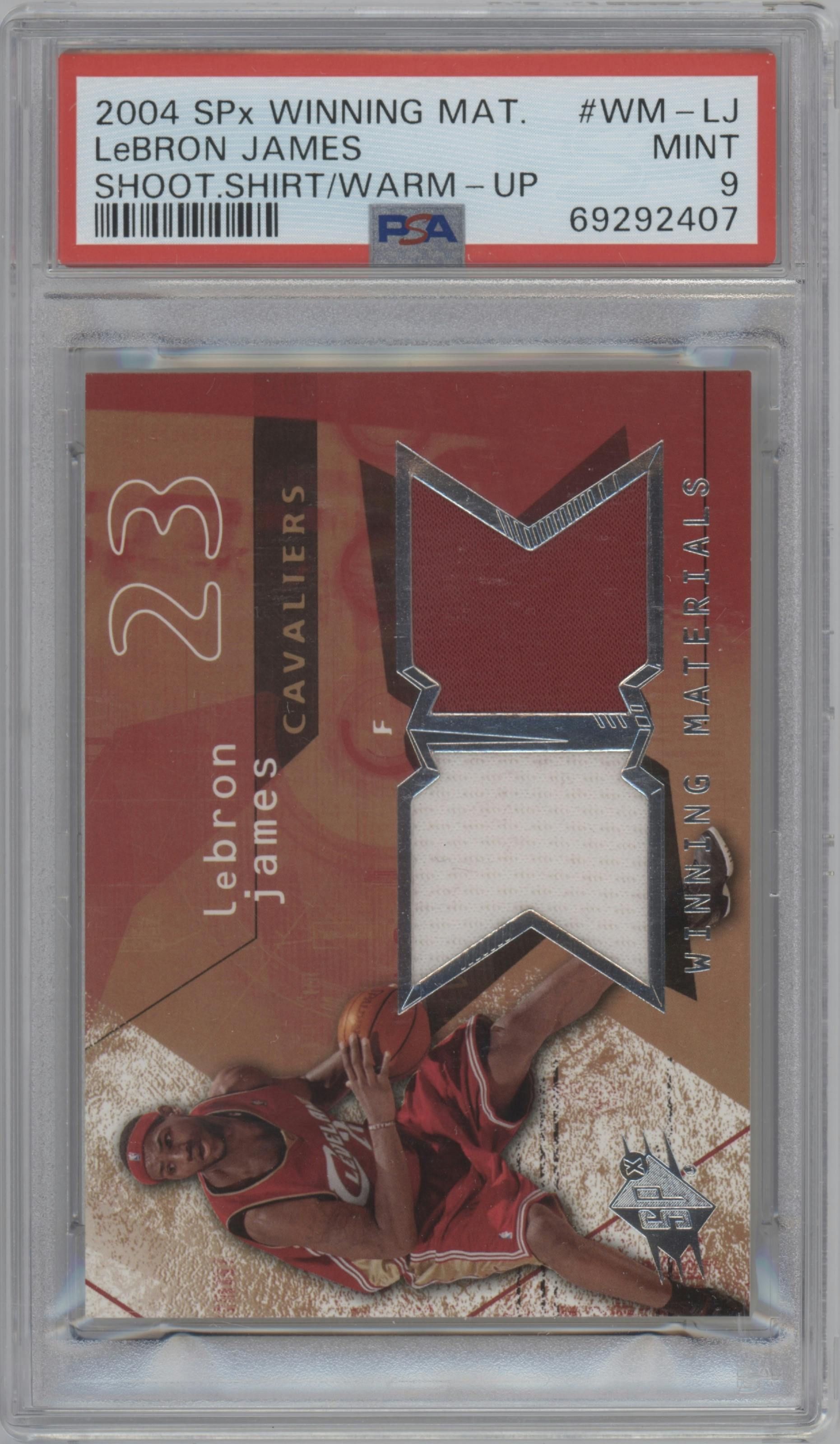 LeBron James from the 2004-05 Upper Deck SPx set graded by PSA and given an overall grade of 9.