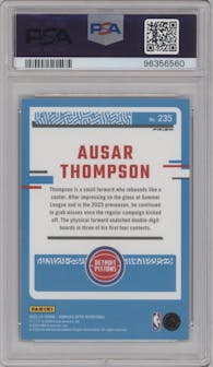 Ausar Thompson from the 2023-24 Donruss Optic set featuring a Photon parallel graded by PSA and given an overall grade of 10.
