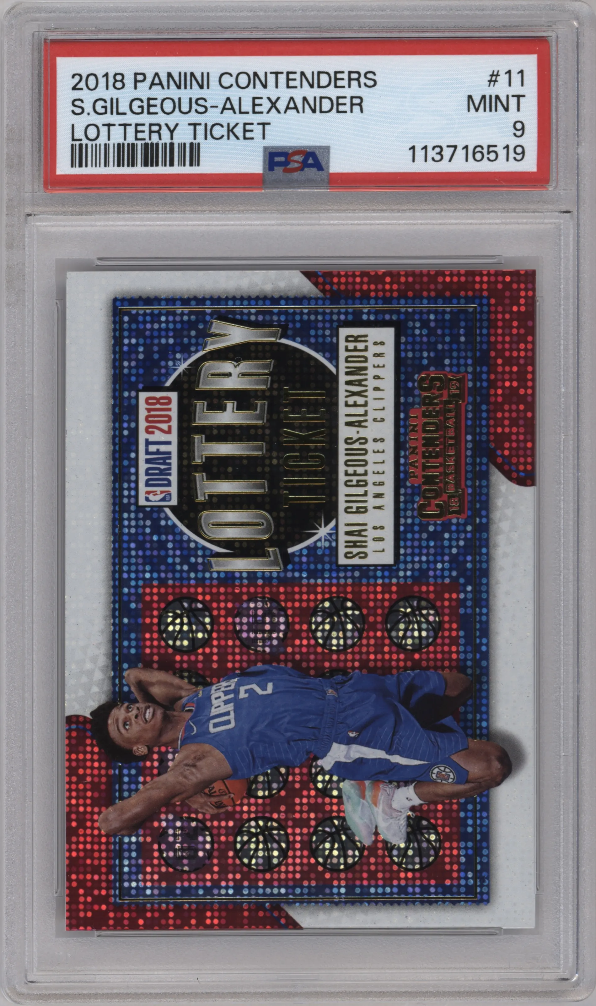 2018 Panini Contenders Lottery Ticket Shai Gilgeous-Alexander PSA 9