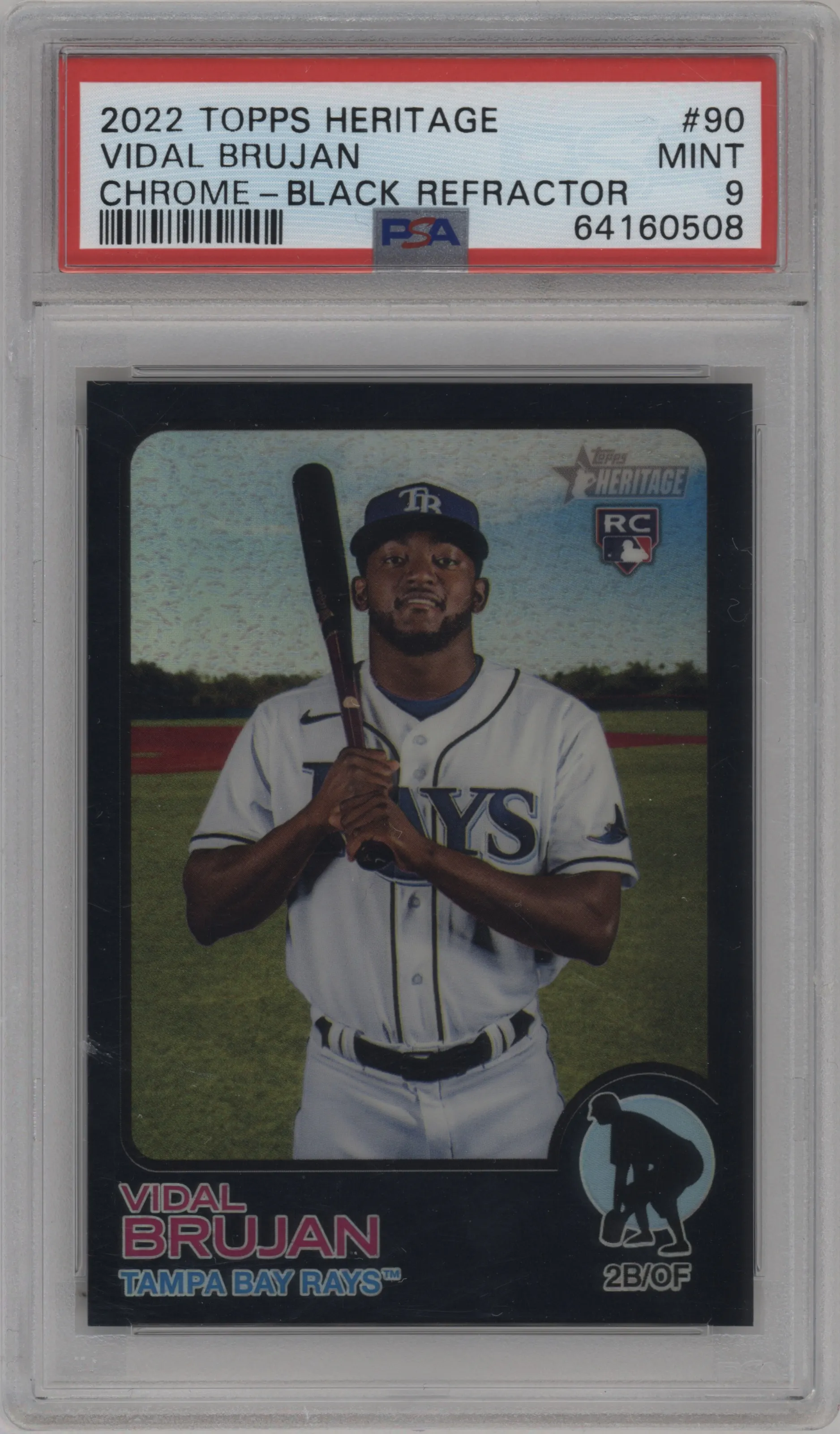 2022 Topps Heritage Chrome Vidal Brujan Black PSA 9