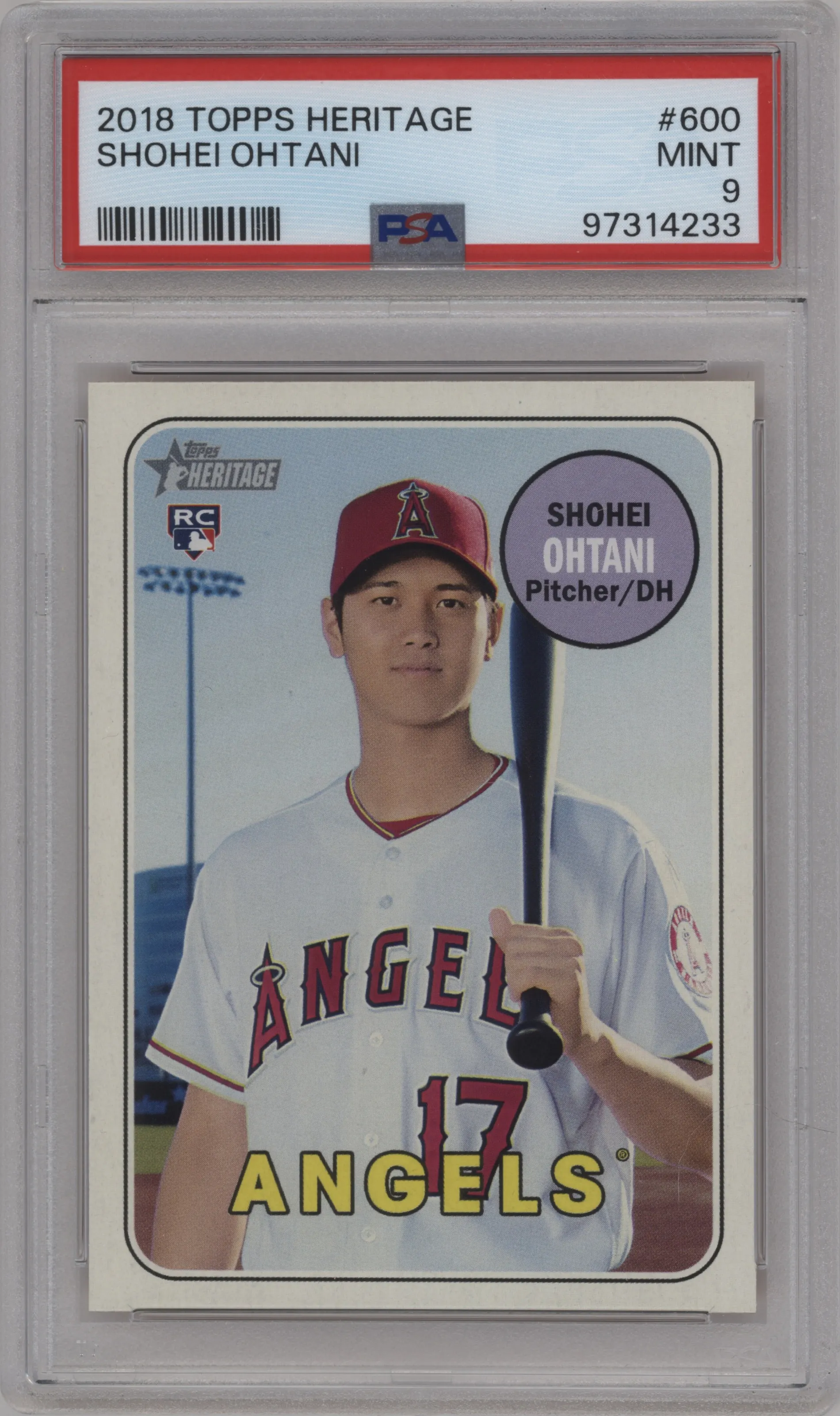 2018 Topps Heritage High Number Shohei Ohtani #600 PSA 9
