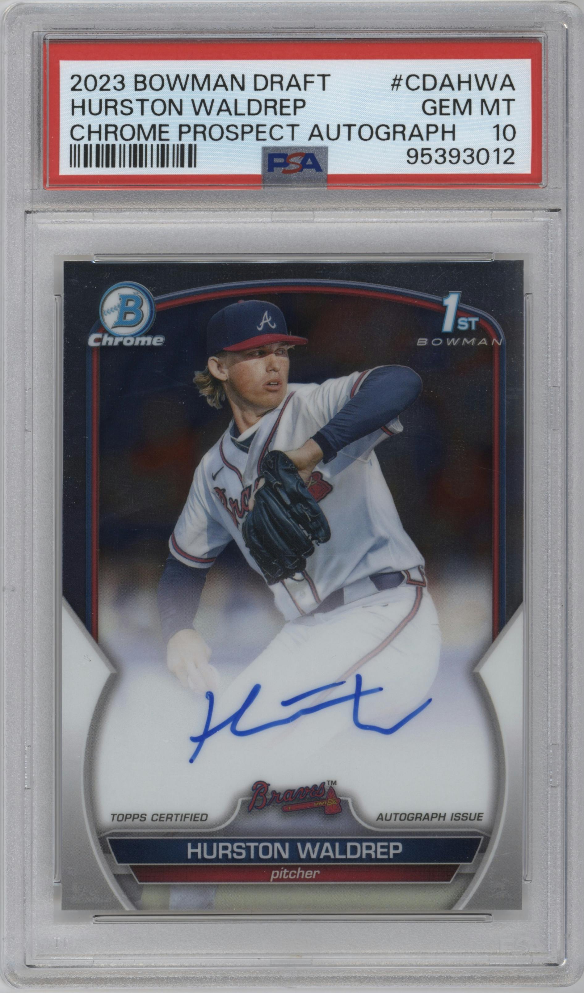 toops 2025 HURSTON WALDREP投手 オートグラフカード Hurston Waldrep