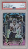 Dez Fitzpatrick from the 2021 Panini Select set featuring a Cosmic Prizm parallel graded by PSA and given an overall grade of 10.