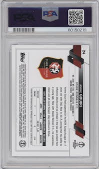 Amine Gouiri from the 2022-23 Topps Chrome Sapphire Edition UEFA Club Competitions set graded by PSA and given an overall grade of 9.