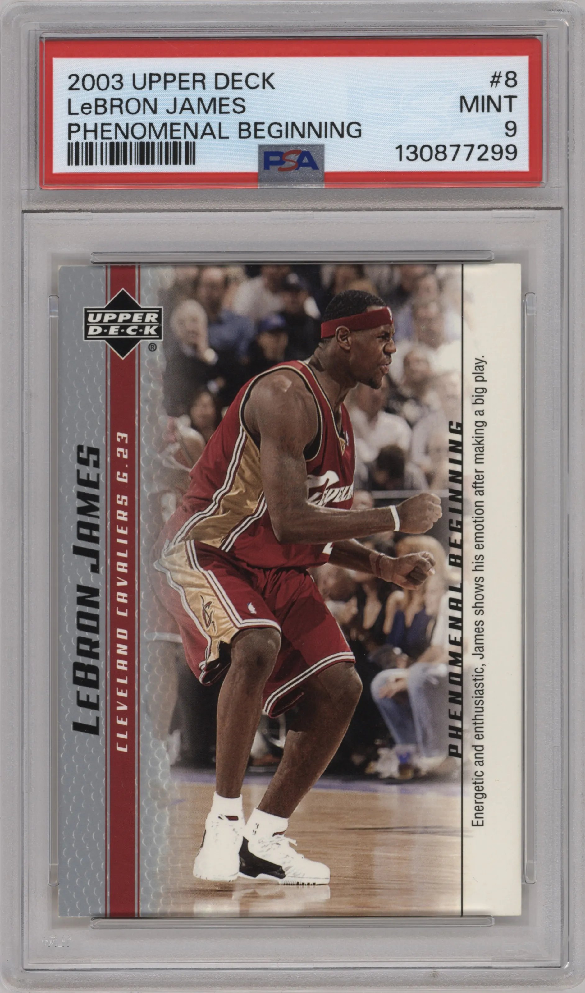 2003 Upper Deck LeBron James Phenomenal Beginning LeBron James #8 PSA 9