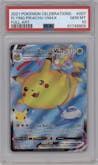 Flying Pikachu VMAX from the 2021 Pokemon SWSH set graded by PSA and given an overall grade of 10.