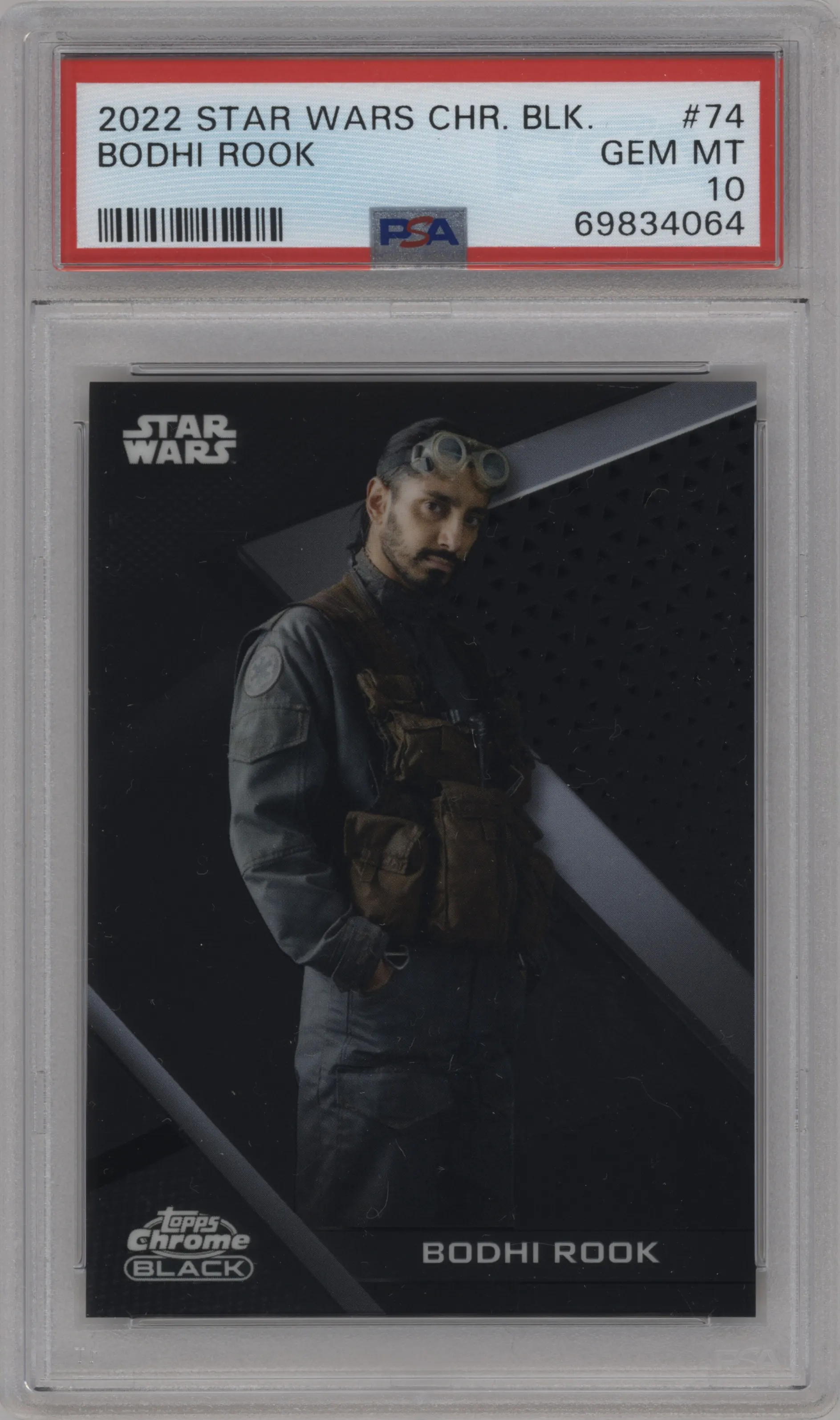2022 Topps Star Wars Chrome Black Bodhi Rook PSA 10