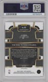 Victor Wembanyama from the 2023-24 Panini Select  set featuring a Red Cracked Ice parallel graded by PSA and given an overall grade of 10.