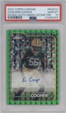 Edgerrin Cooper from the 2024 Topps Chrome set featuring a Green Geometric Refractor parallel graded by PSA and given an overall grade of 10.